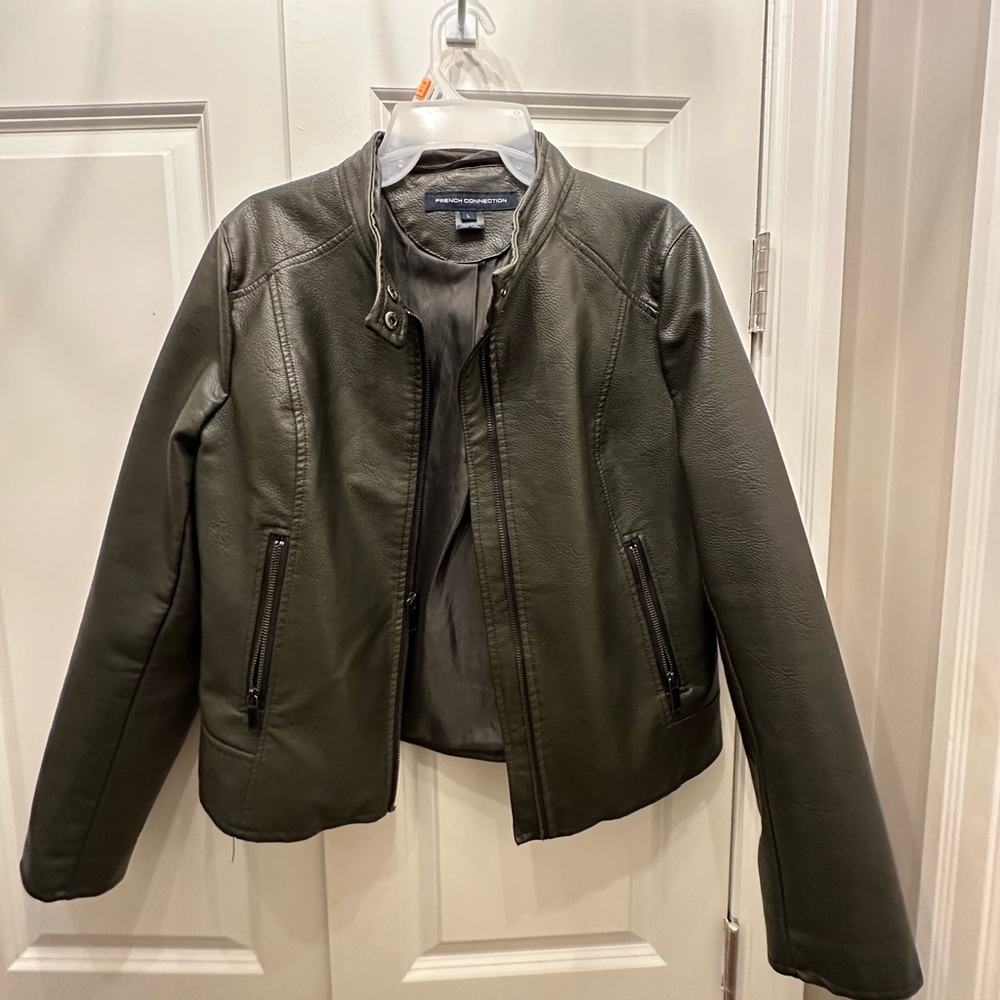 French Connection Bomber Leather Jacket